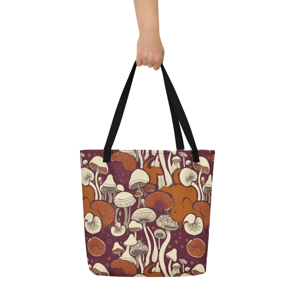 Mushroom Moonrise on Large Tote Bag W/ Pocket — Front