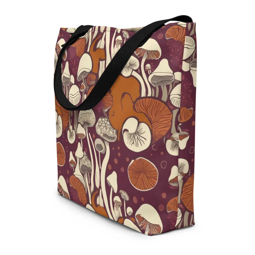 Mushroom Moonrise on Large Tote Bag W/ Pocket — Front