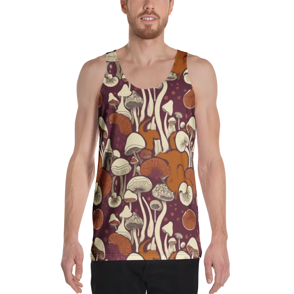 Mushroom Moonrise on Men's Tank Top — Front