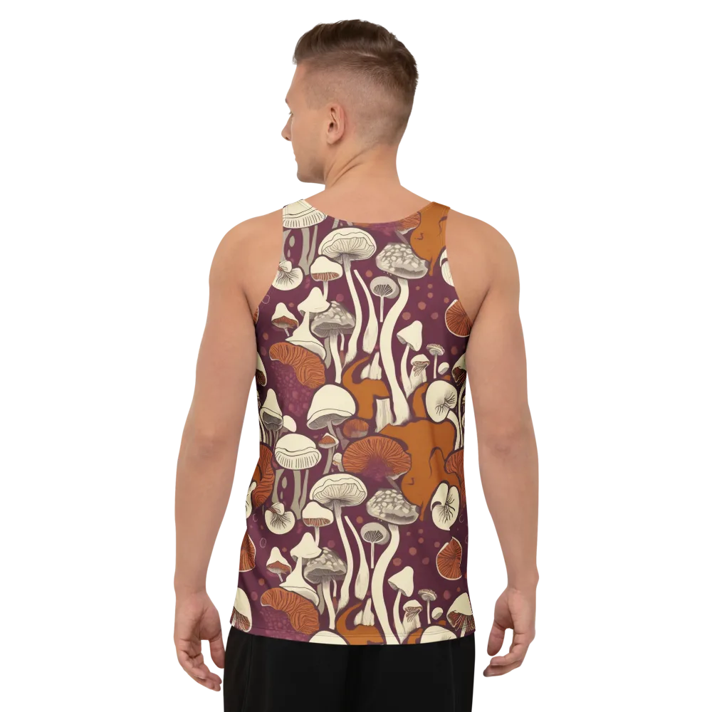 Mushroom Moonrise on Men's Tank Top — Back