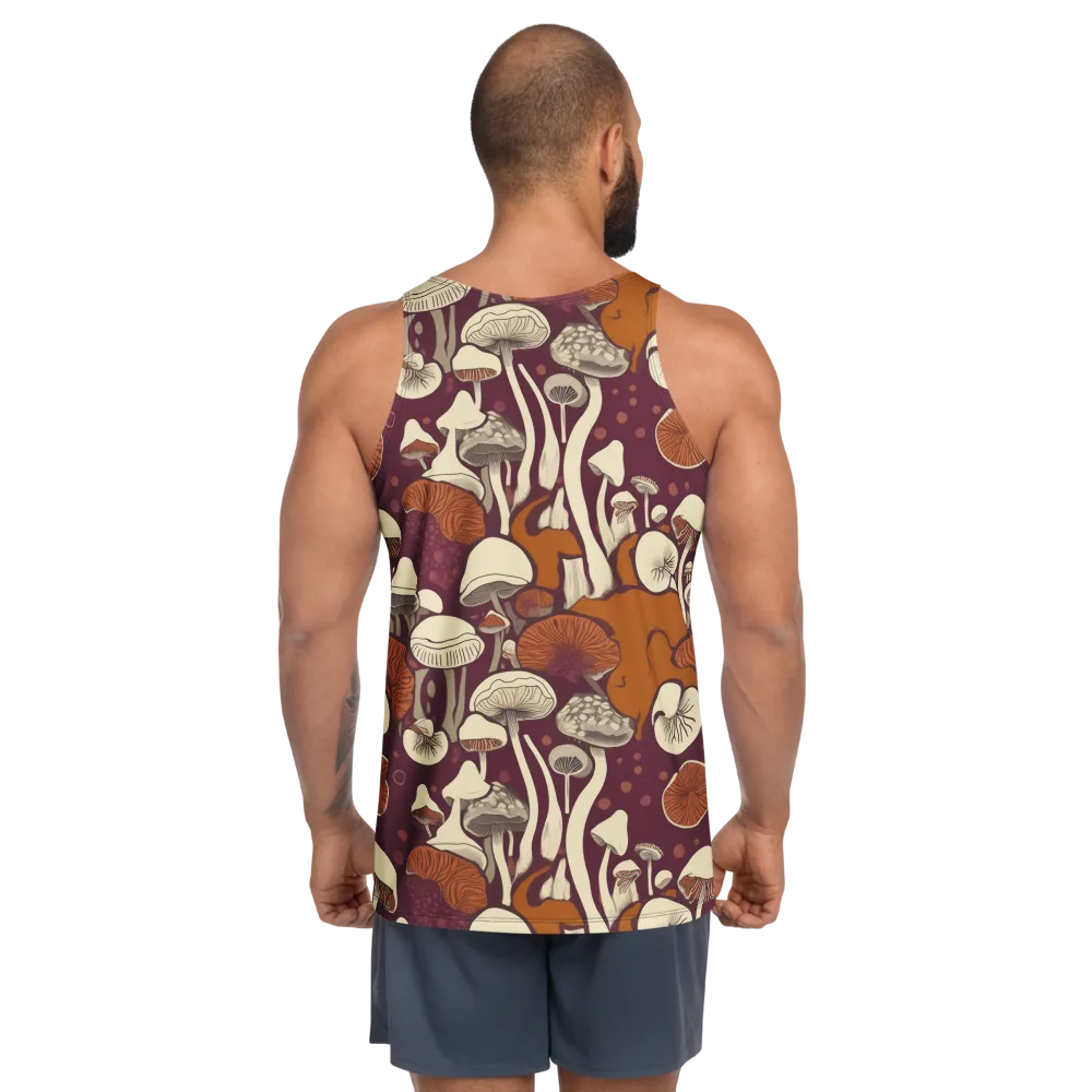Mushroom Moonrise on Men's Tank Top — Back