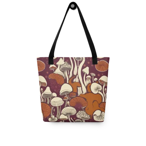 Mushroom Moonrise on a Tote Bag