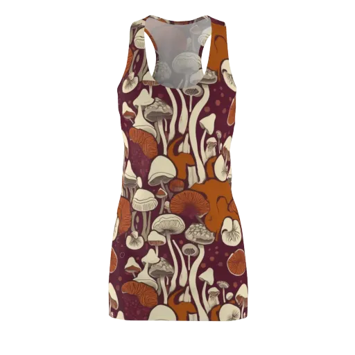 Mushroom Moonrise on a Racerback Dress