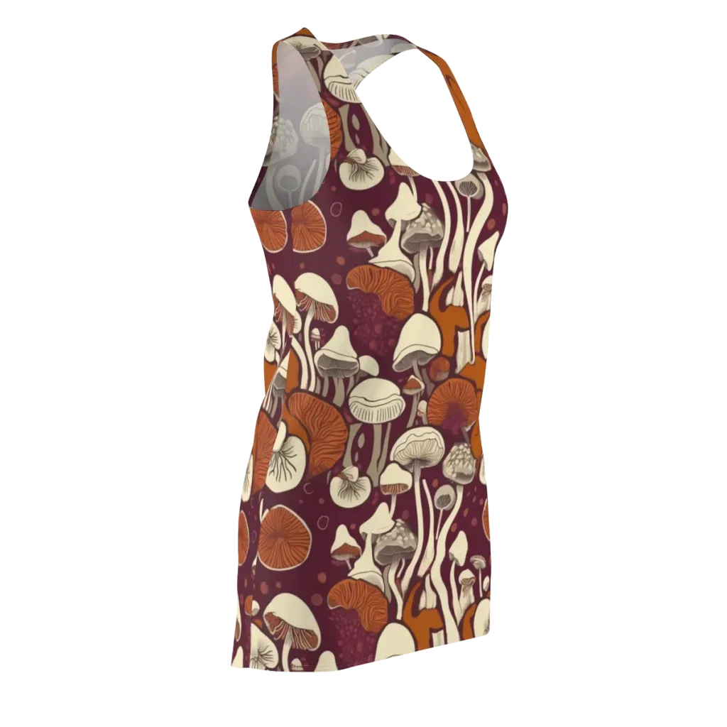 Mushroom Moonrise on Racerback Dress — Front Side