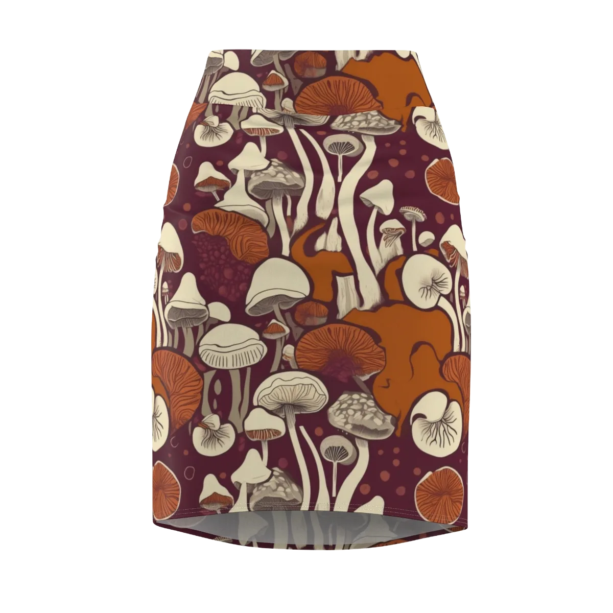 Mushroom Moonrise on Pencil Skirt — Front