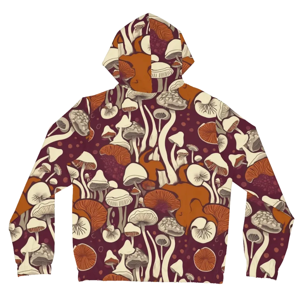 Mushroom Moonrise on Women's Full-Zip Hoodie — Back