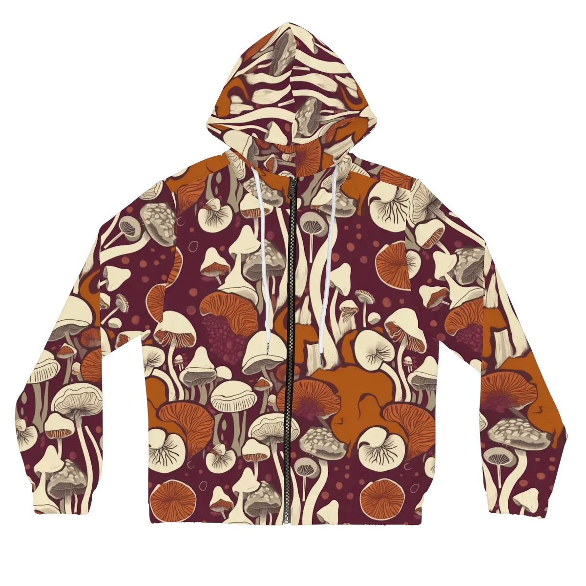 Mushroom Moonrise on Women's Full-Zip Hoodie — Front