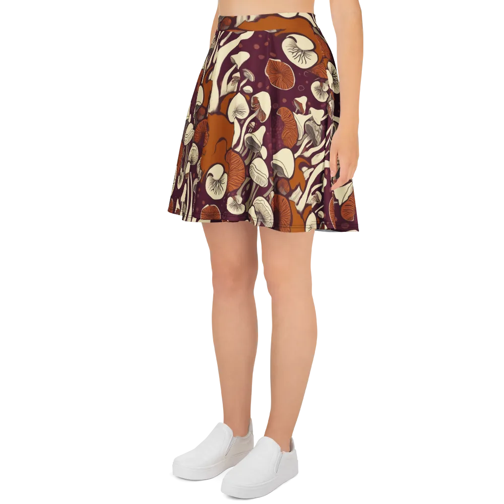 Mushroom Moonrise on Skater Skirt — Left