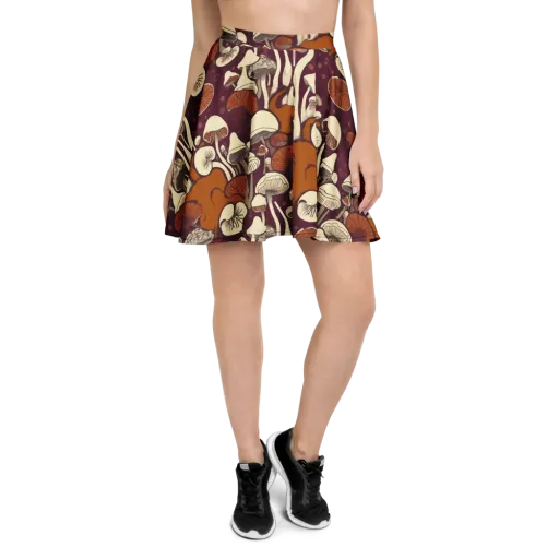 Mushroom Moonrise on a Skater Skirt