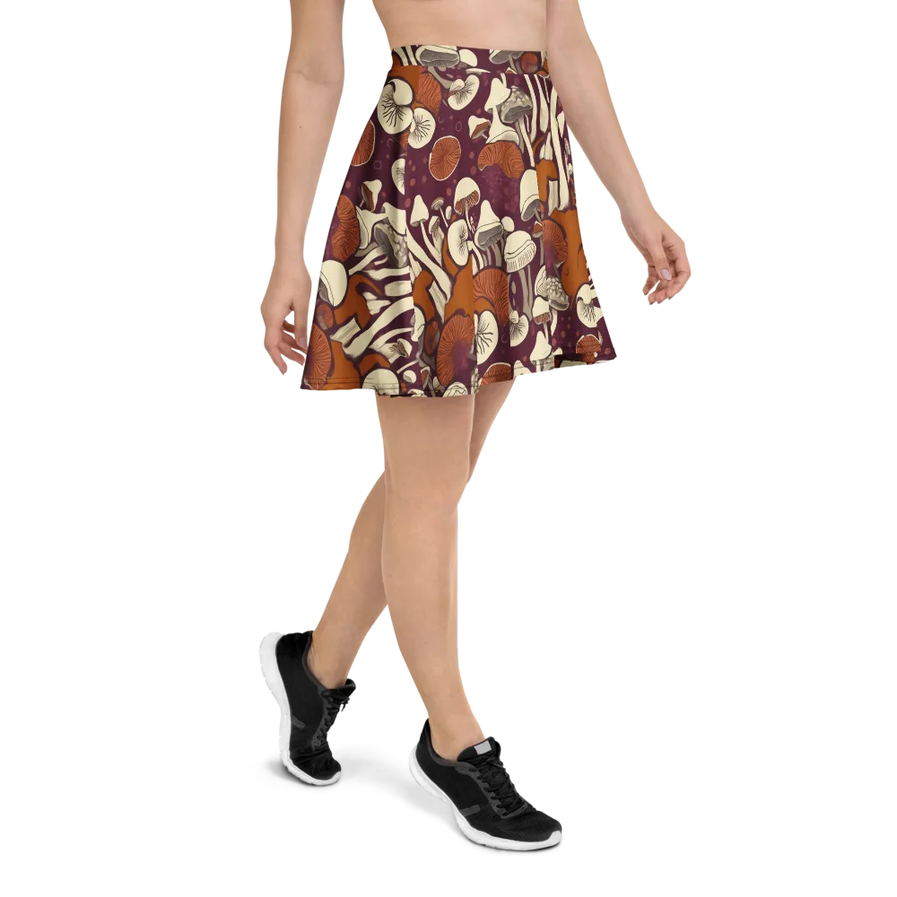 Mushroom Moonrise on Skater Skirt — Right