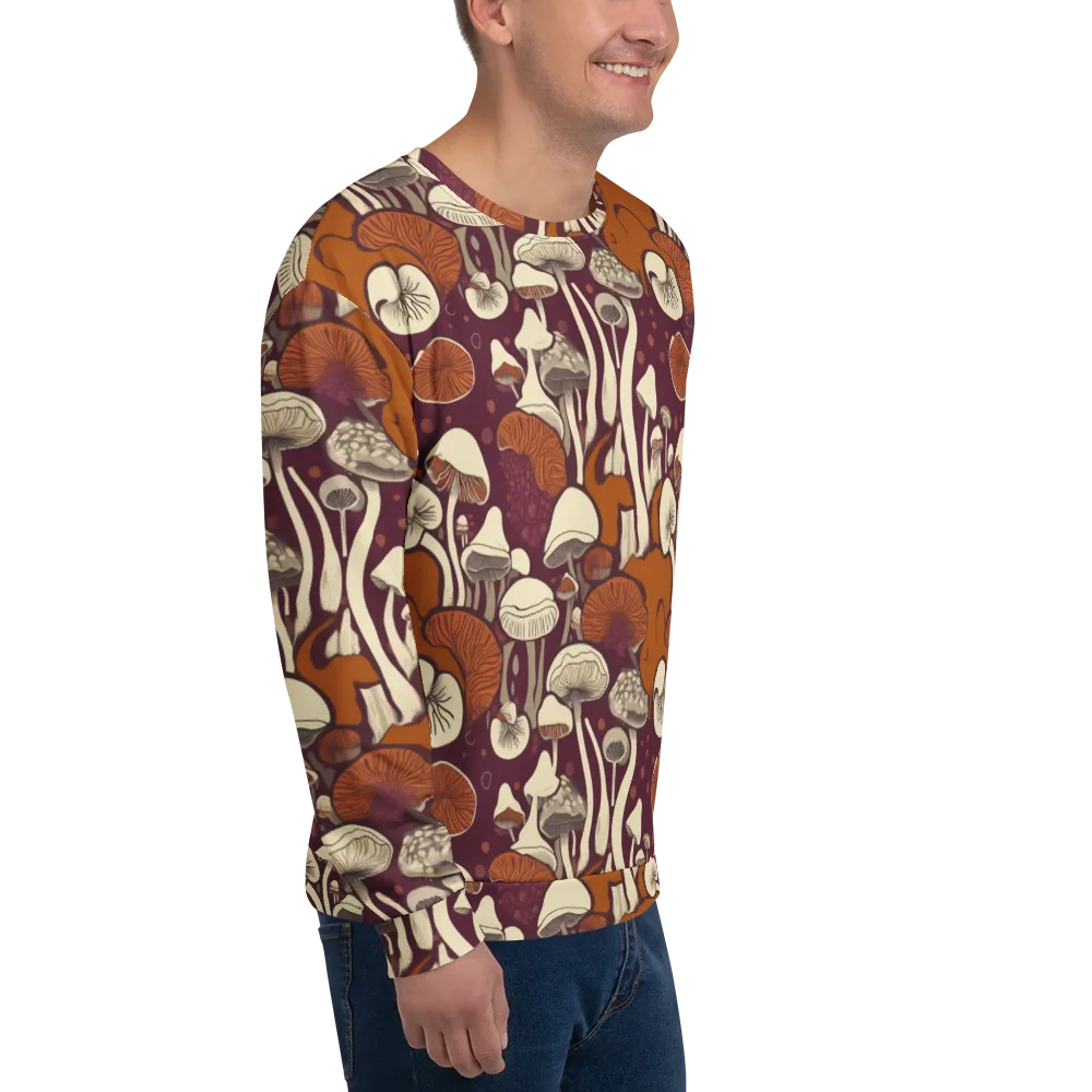 Mushroom Moonrise on Sweatshirt — Right Front