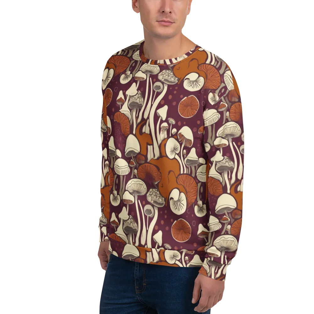 Mushroom Moonrise on Sweatshirt — Left Front
