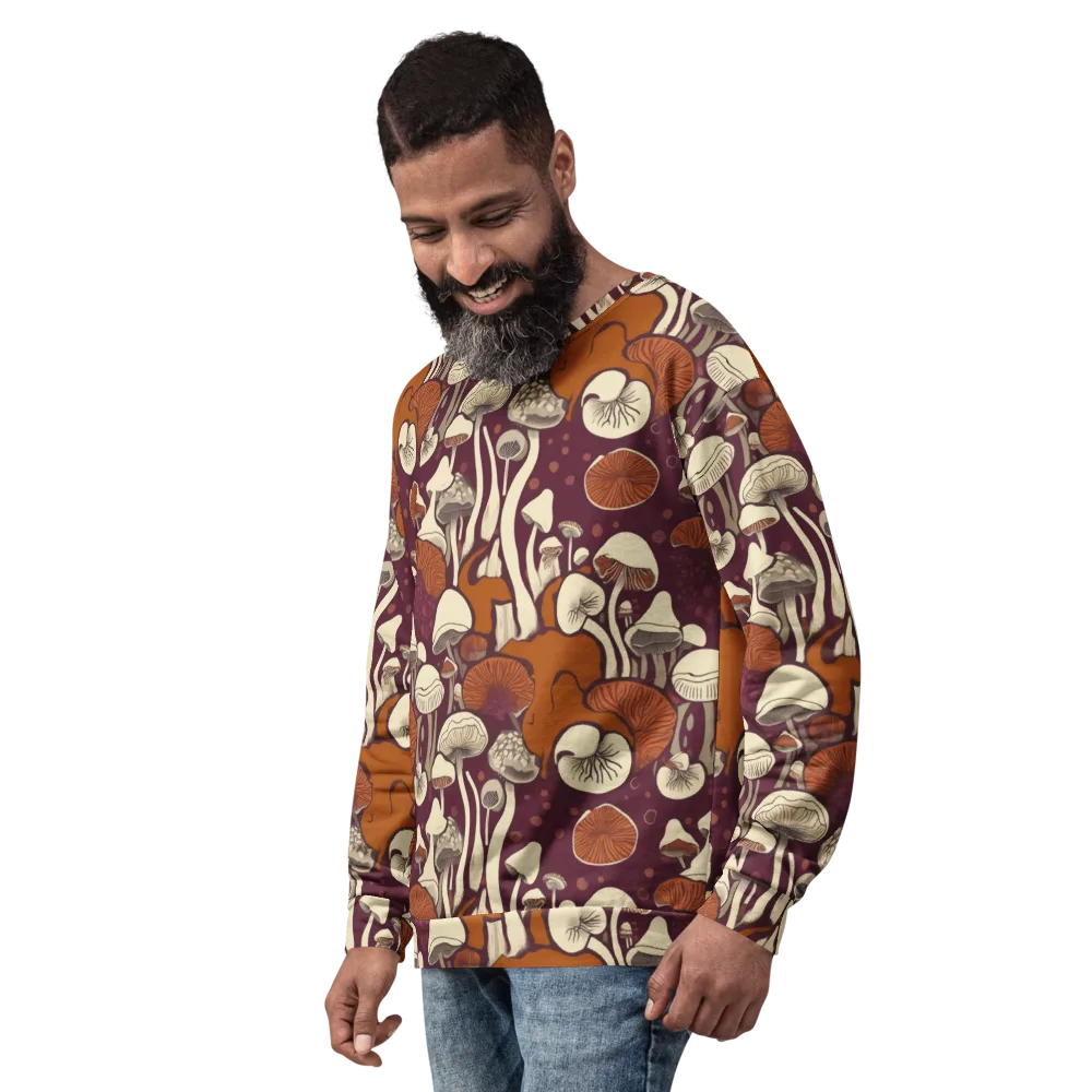 Mushroom Moonrise on Sweatshirt — Left Front