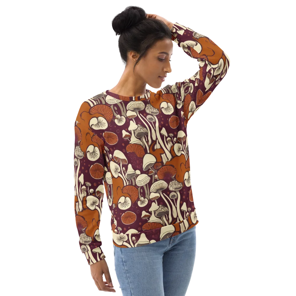 Mushroom Moonrise on Sweatshirt — Right Front
