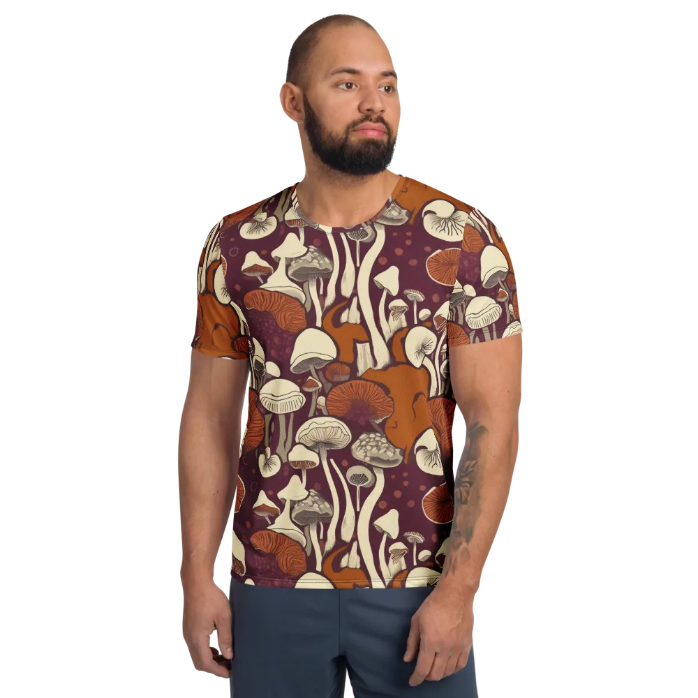 Mushroom Moonrise on Men's Athletic T-Shirt — Front