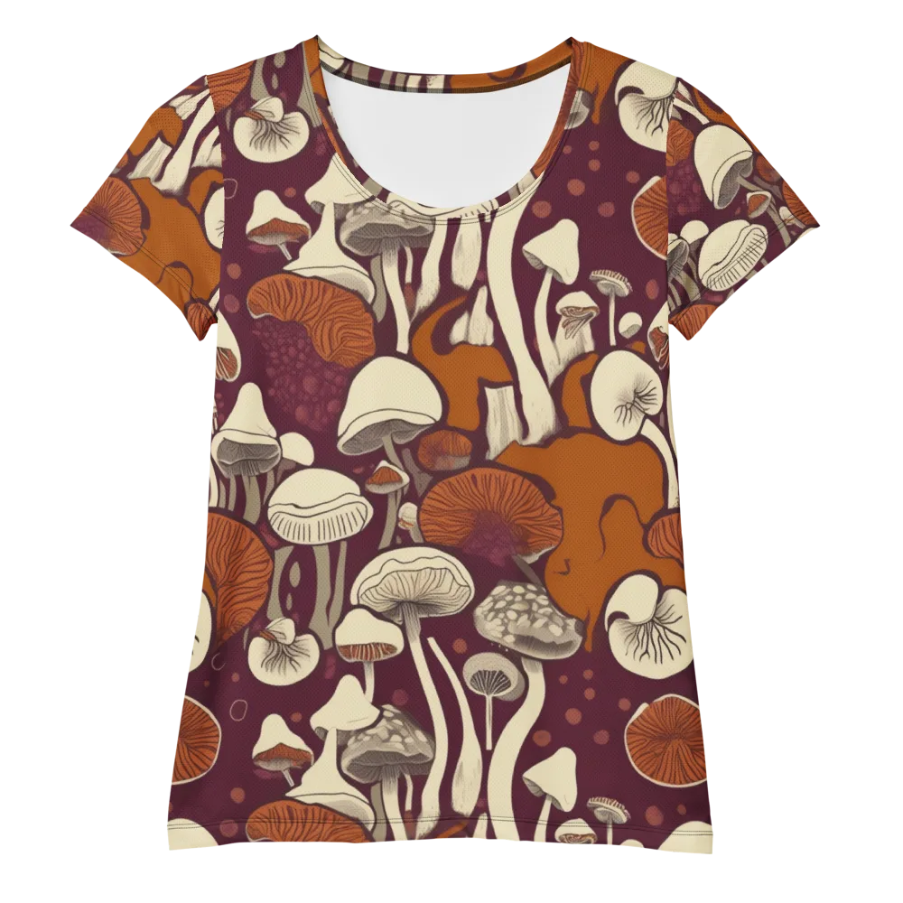 Mushroom Moonrise on Women's Athletic T-Shirt — Front