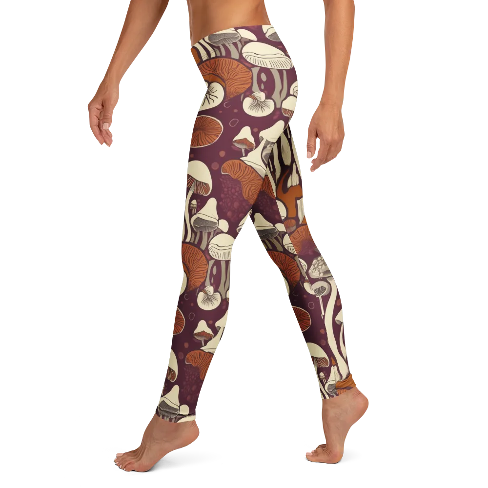 Mushroom Moonrise on Leggings — Left