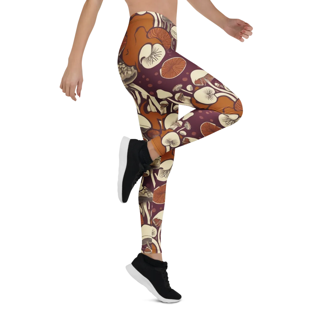 Mushroom Moonrise on Leggings — Right