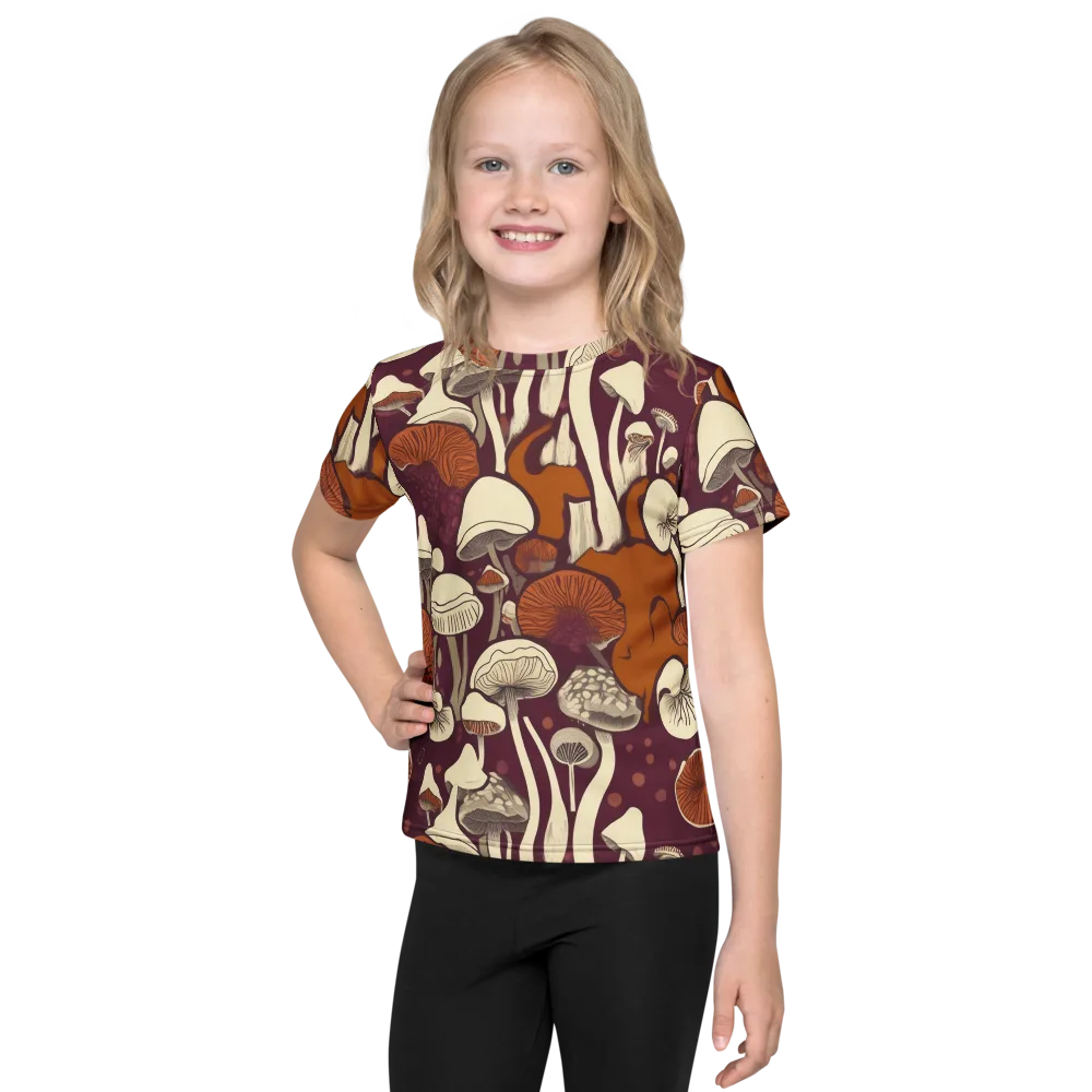 Mushroom Moonrise on Kids Crew Neck T-Shirt — Front