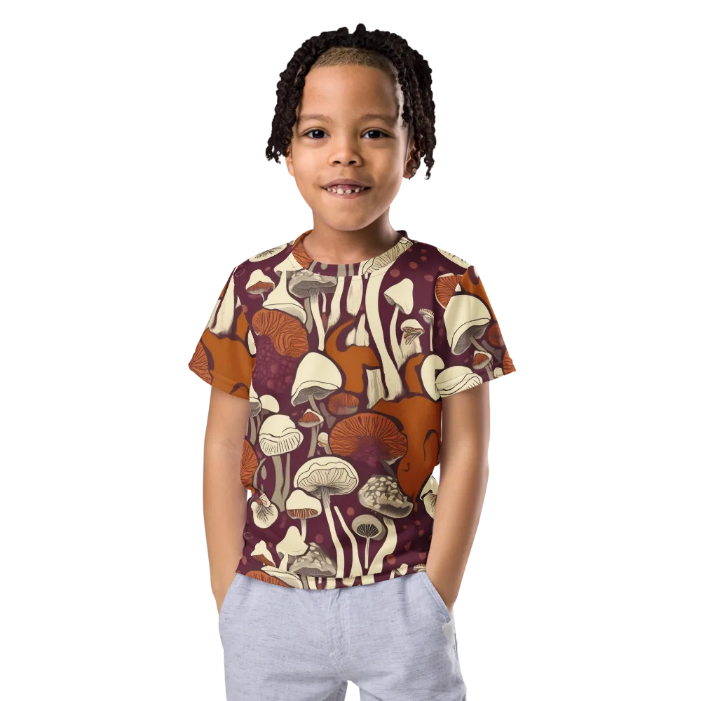 Mushroom Moonrise on Kids Crew Neck T-Shirt — Front
