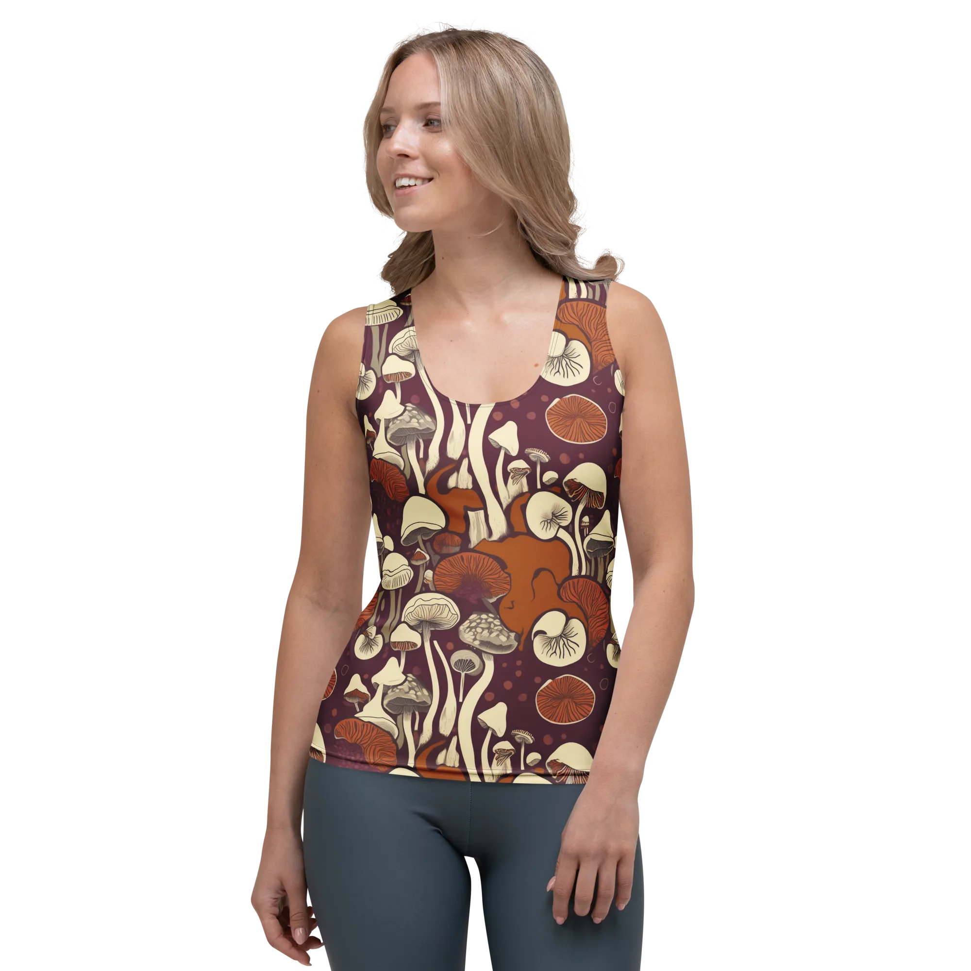 Mushroom Moonrise on Women's Tank Top — Front
