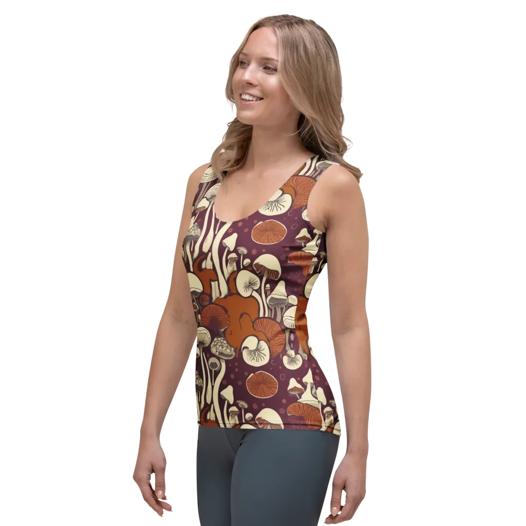 Mushroom Moonrise on Women's Tank Top — Left Front