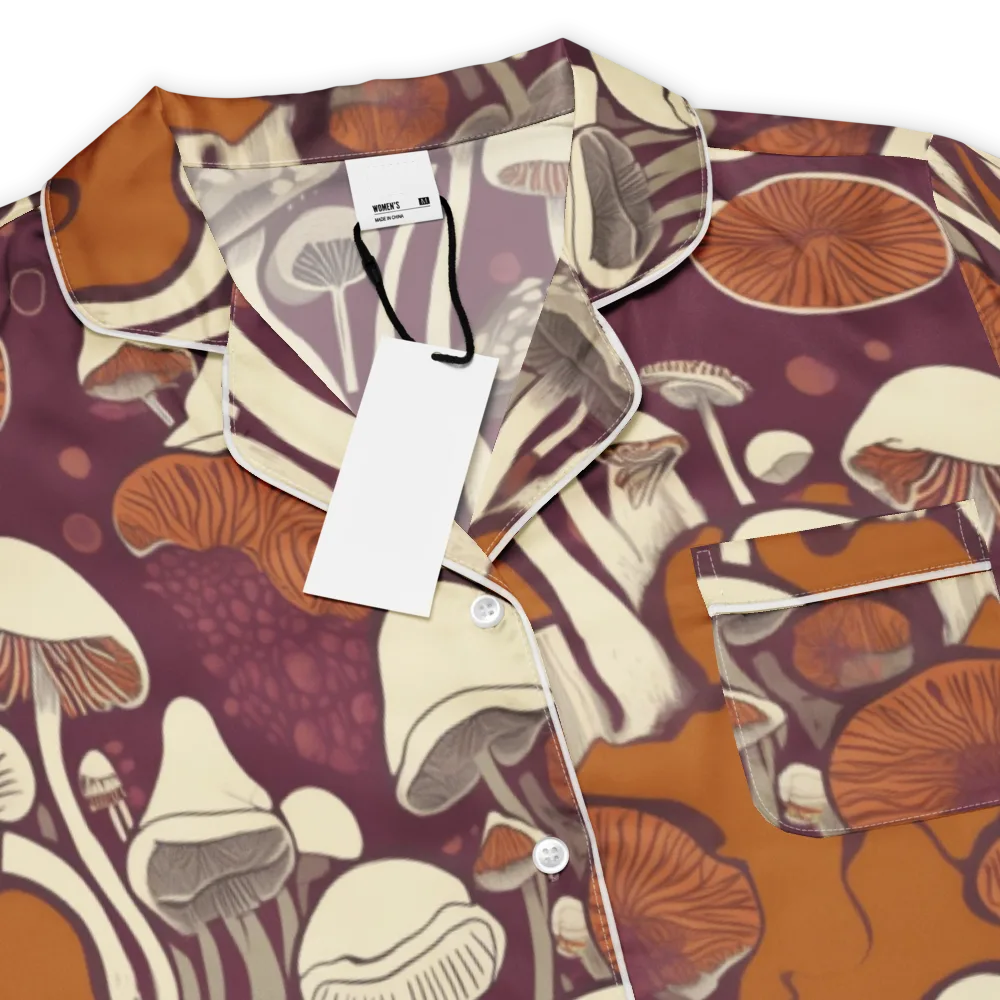 Mushroom Moonrise on Women's Short Sleeve Pajama Top — Product details