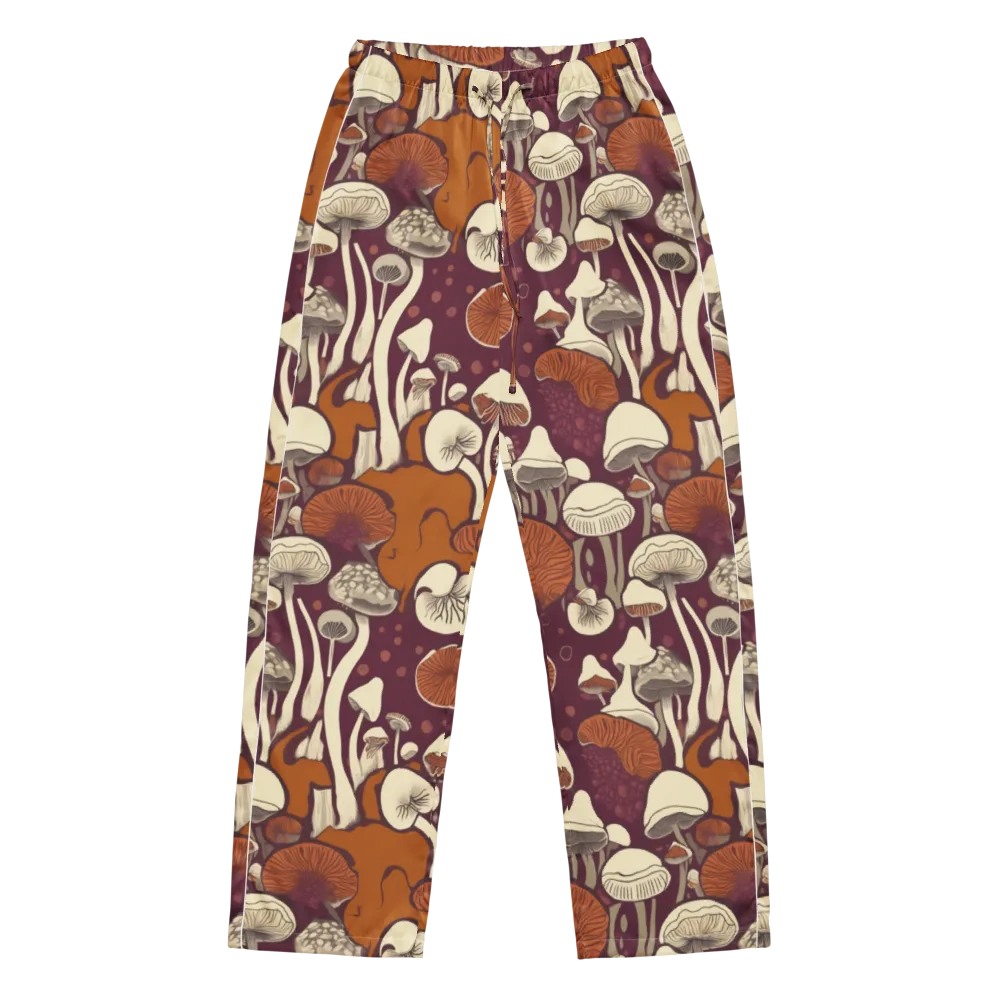 Mushroom Moonrise on Women's Pajama Pants — Front