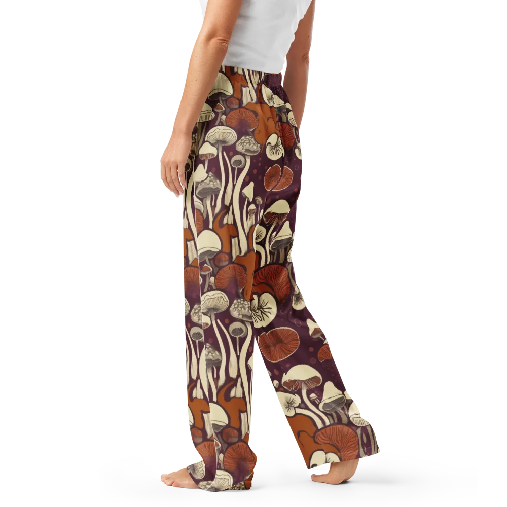 Mushroom Moonrise on Women's Pajama Pants — Left