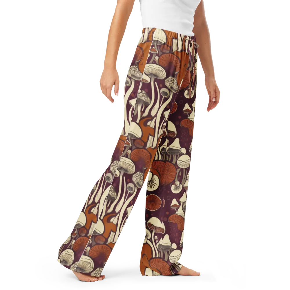 Mushroom Moonrise on Women's Pajama Pants — Right Front