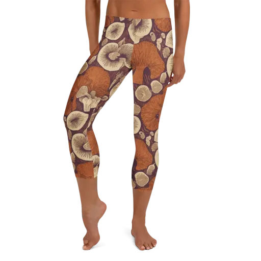 Mushroom Nocturne on a Capri Leggings
