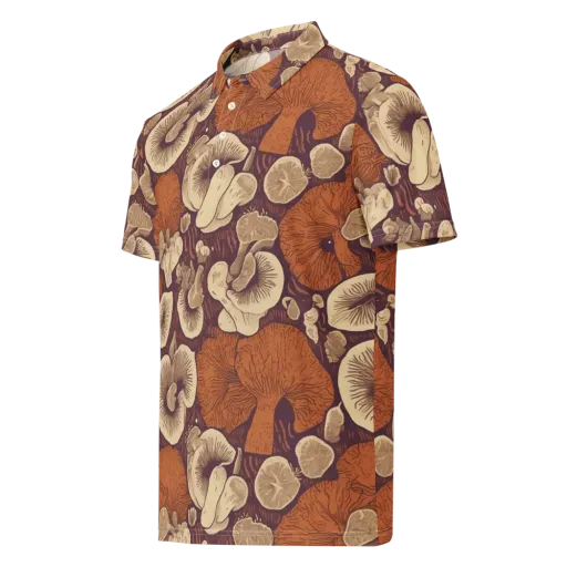 Mushroom Nocturne on a Men's Slim Fit Polo Shirt
