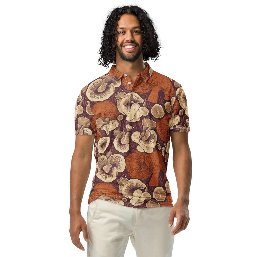 Mushroom Nocturne on Men's Slim Fit Polo Shirt — Front