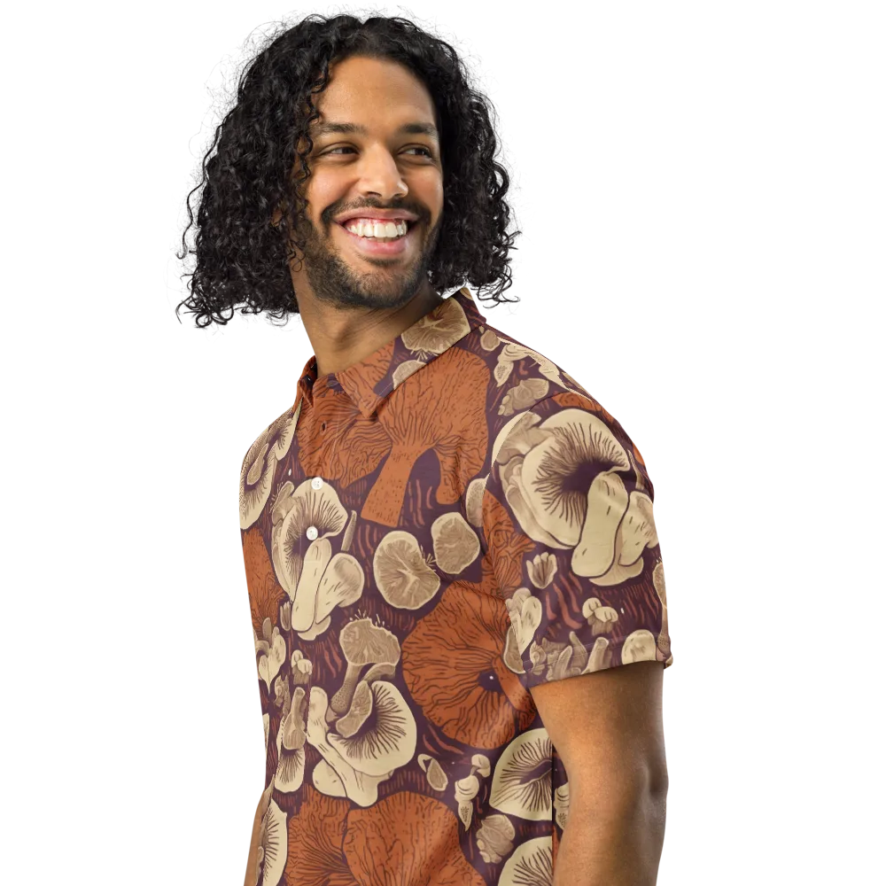 Mushroom Nocturne on Men's Slim Fit Polo Shirt — Left Front