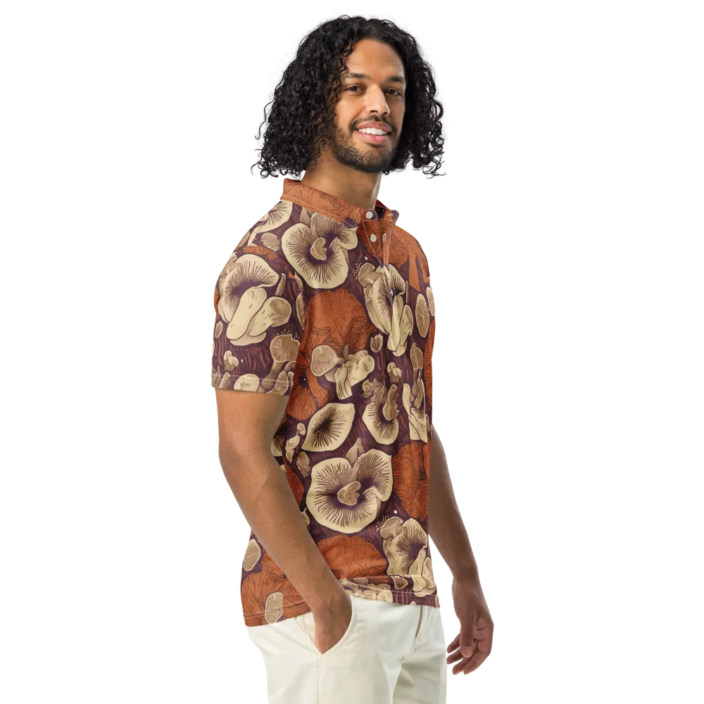 Mushroom Nocturne on Men's Slim Fit Polo Shirt — Right Front