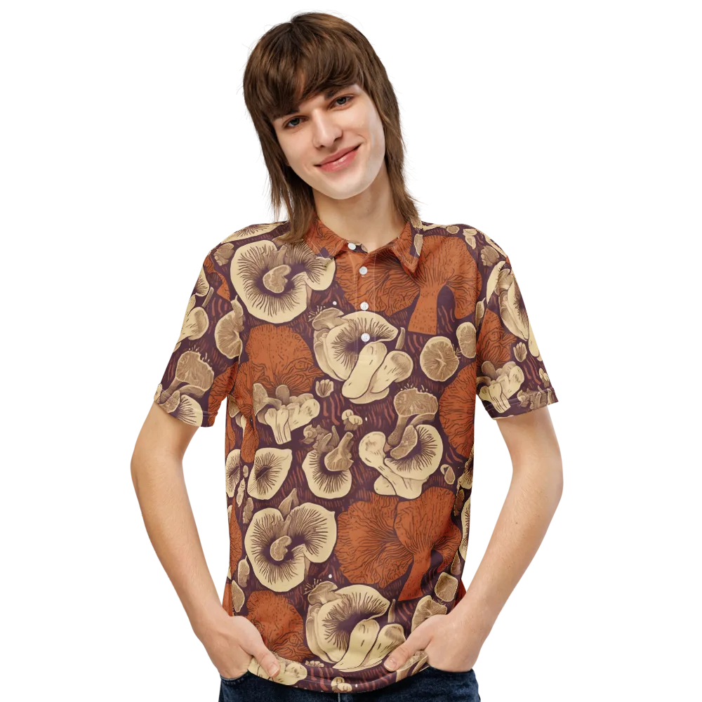 Mushroom Nocturne on Men's Slim Fit Polo Shirt — Front