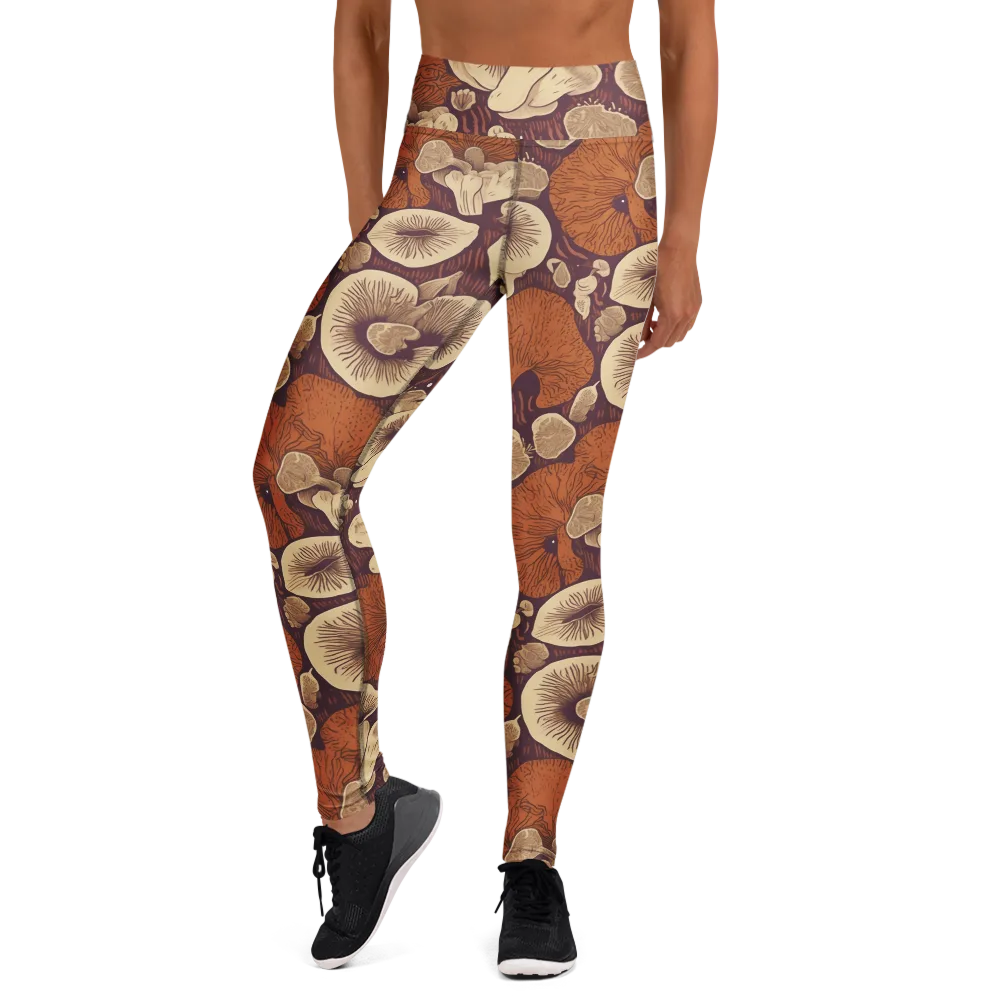 Mushroom Nocturne on Yoga Leggings — Front