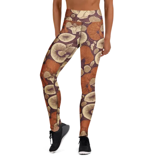 Mushroom Nocturne on a Yoga Leggings