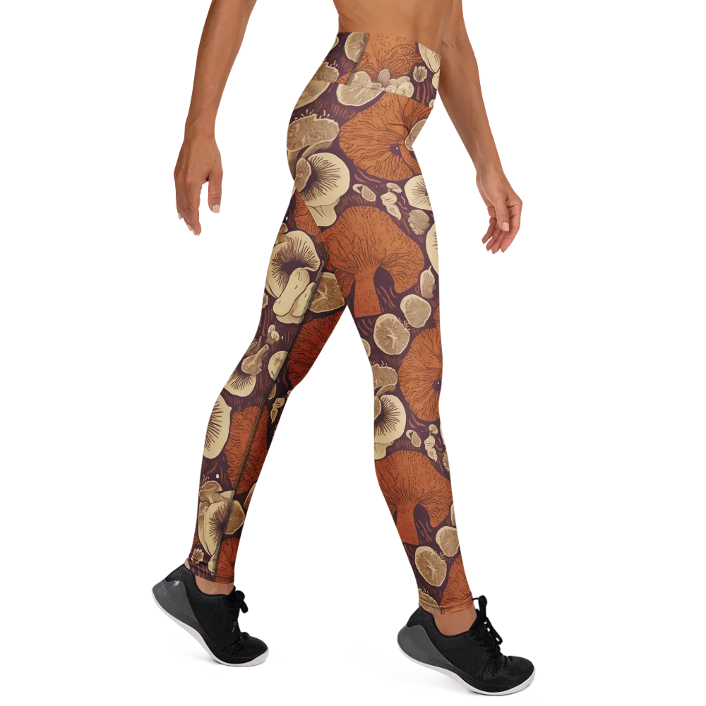 Mushroom Nocturne on Yoga Leggings — Right