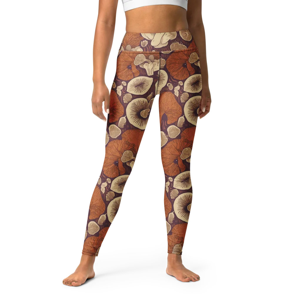 Mushroom Nocturne on Yoga Leggings — Front