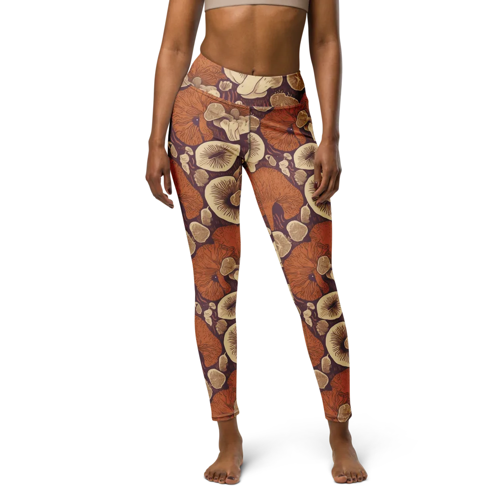 Mushroom Nocturne on Yoga Leggings — Front