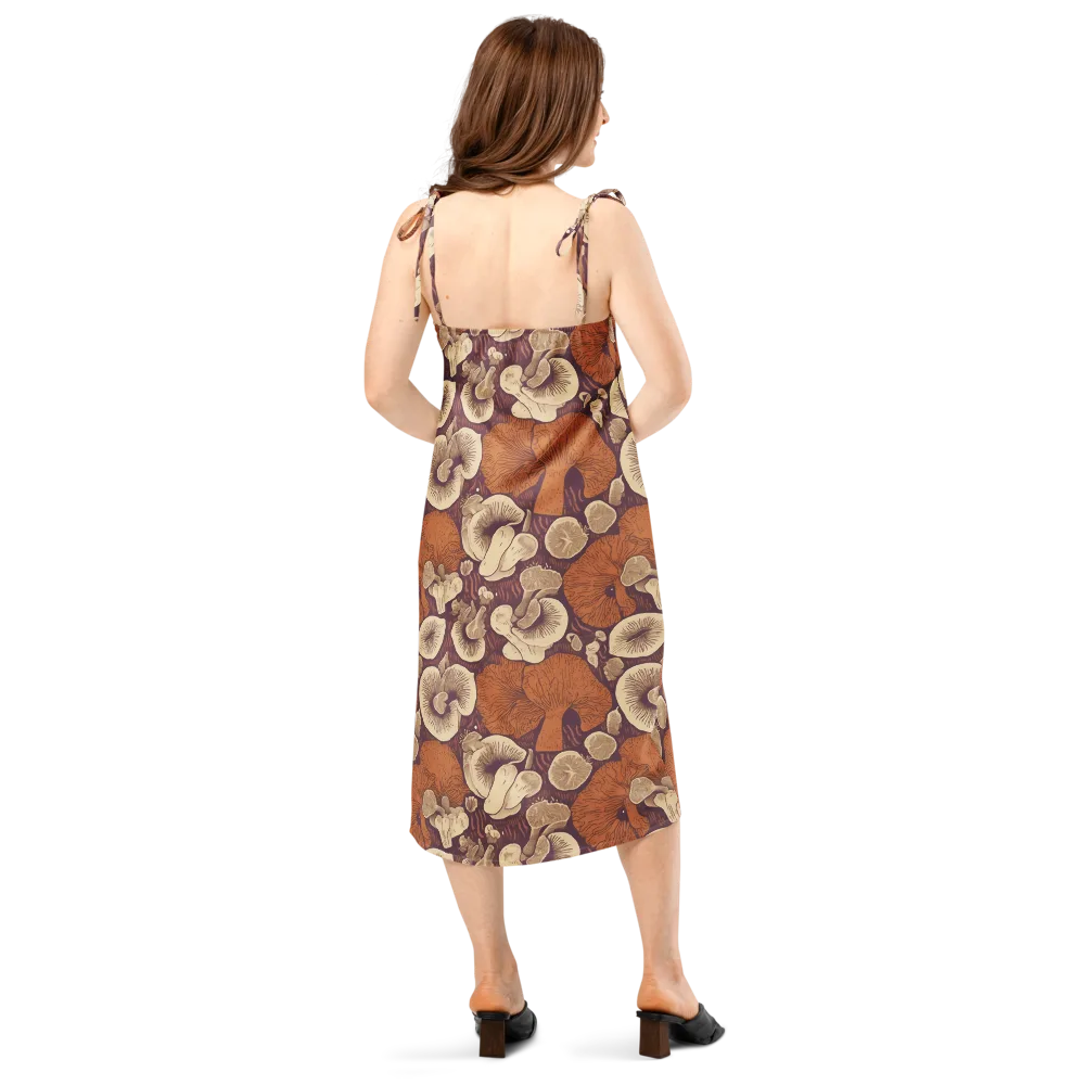 Mushroom Nocturne on Slip Dress — Back