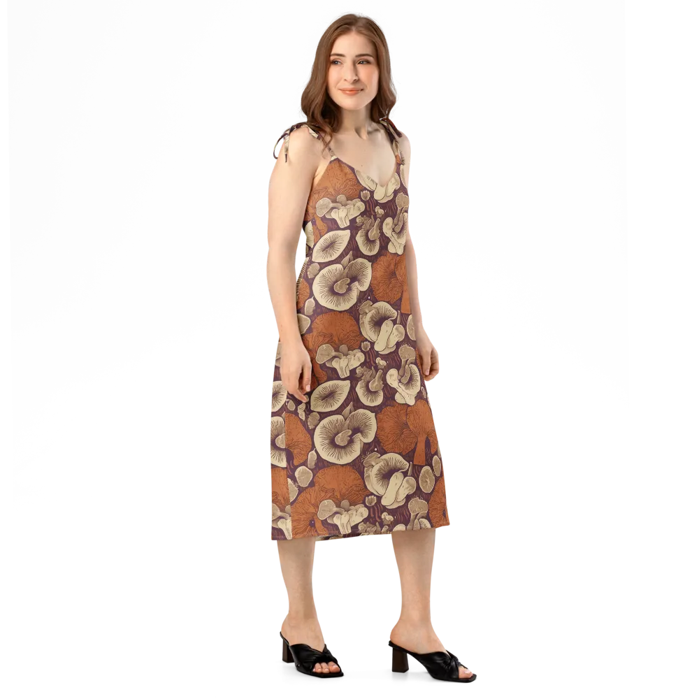 Mushroom Nocturne on Slip Dress — Right Front