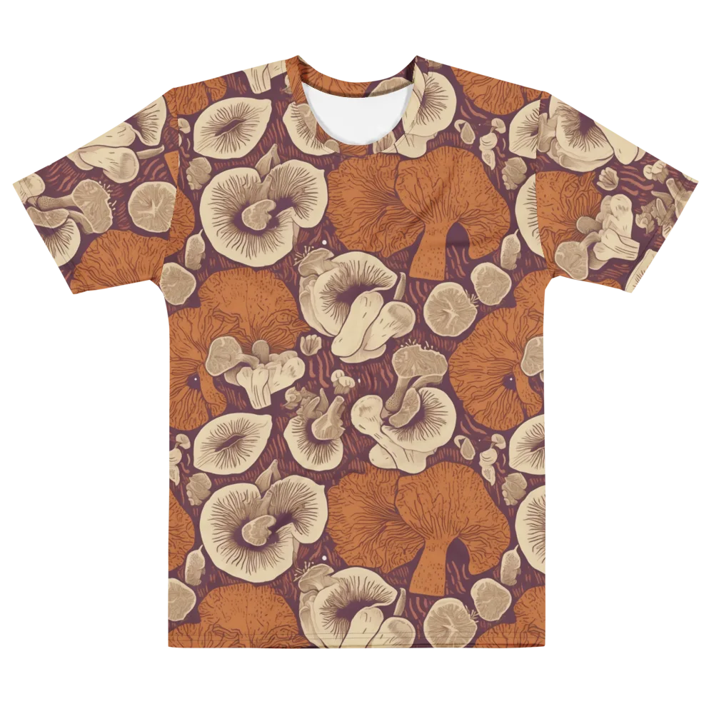 Mushroom Nocturne on Men's Cotton Crew Neck T-Shirt — Front