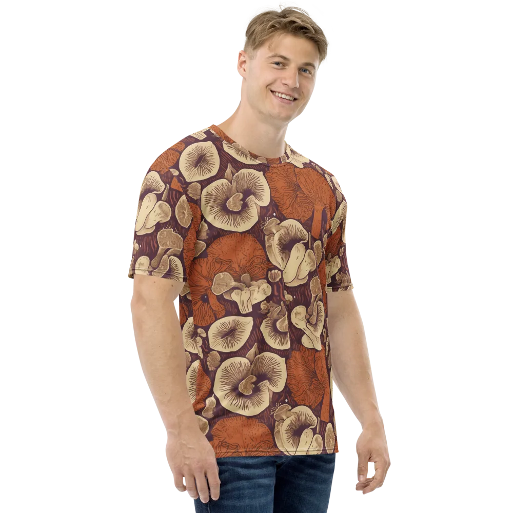 Mushroom Nocturne on Men's Crew Neck T-Shirt — Right