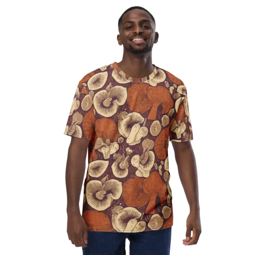 Mushroom Nocturne on a Men's Crew Neck T-Shirt