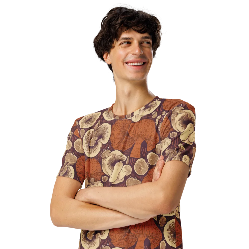 Mushroom Nocturne on Men's Crew Neck T-Shirt — Left Front