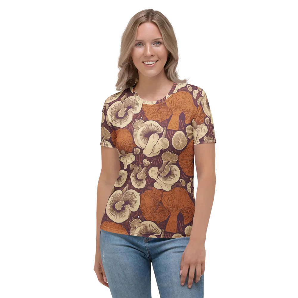 Mushroom Nocturne on Women's Crew Neck T-Shirt — Front