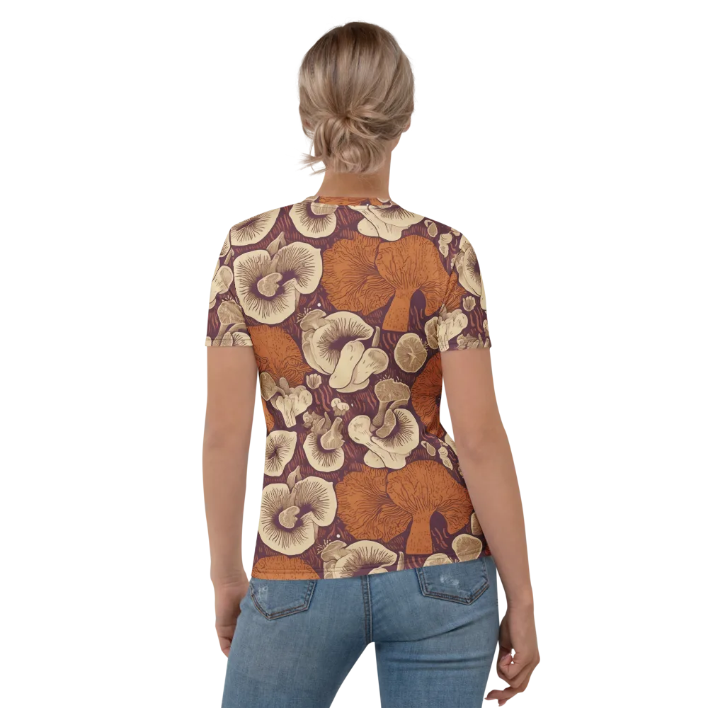 Mushroom Nocturne on Women's Crew Neck T-Shirt — Back