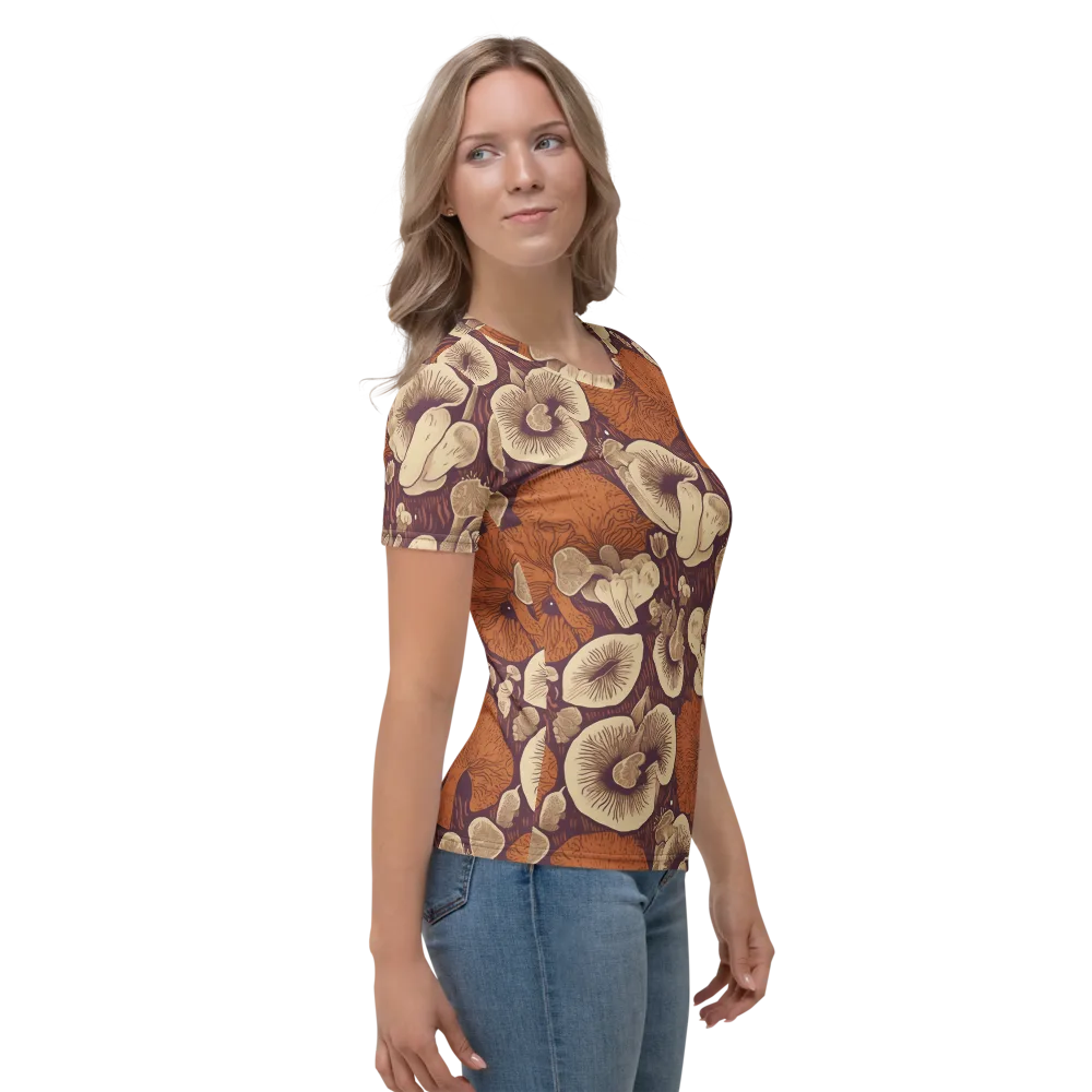 Mushroom Nocturne on Women's Crew Neck T-Shirt — Right